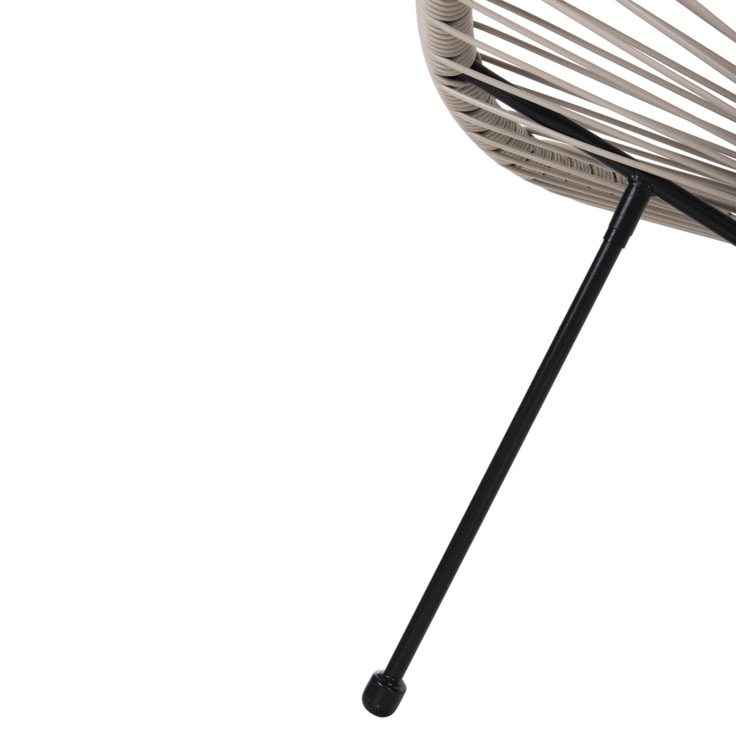 OUTDOOR LOUNGE SET 3PCS ACAPULCO HM11861.03 P.E.RATTAN ECRU-METAL IN BLACK