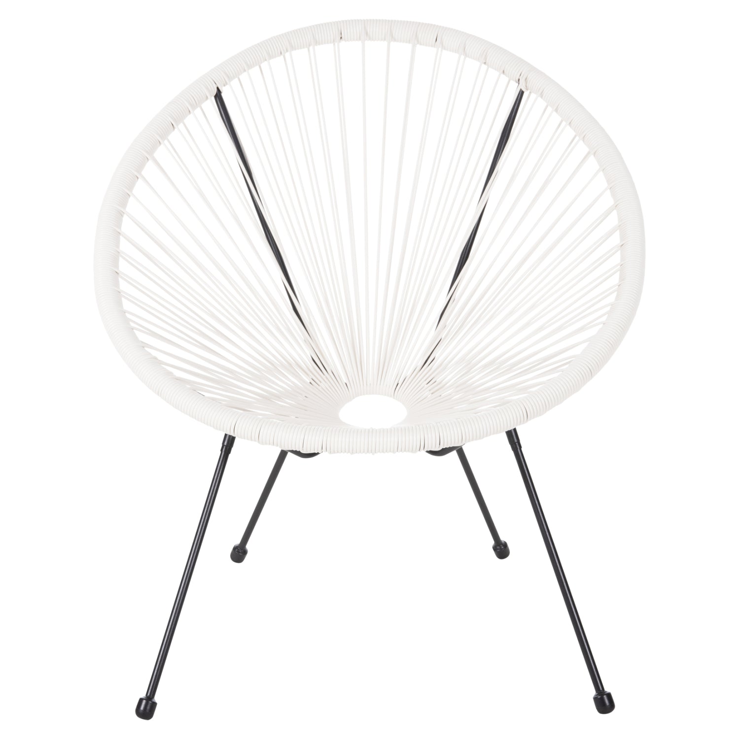 OUTDOOR LOUNGE SET 3PCS ACAPULCO HM11861.12 P.E.RATTAN WHITE-METAL IN BLACK