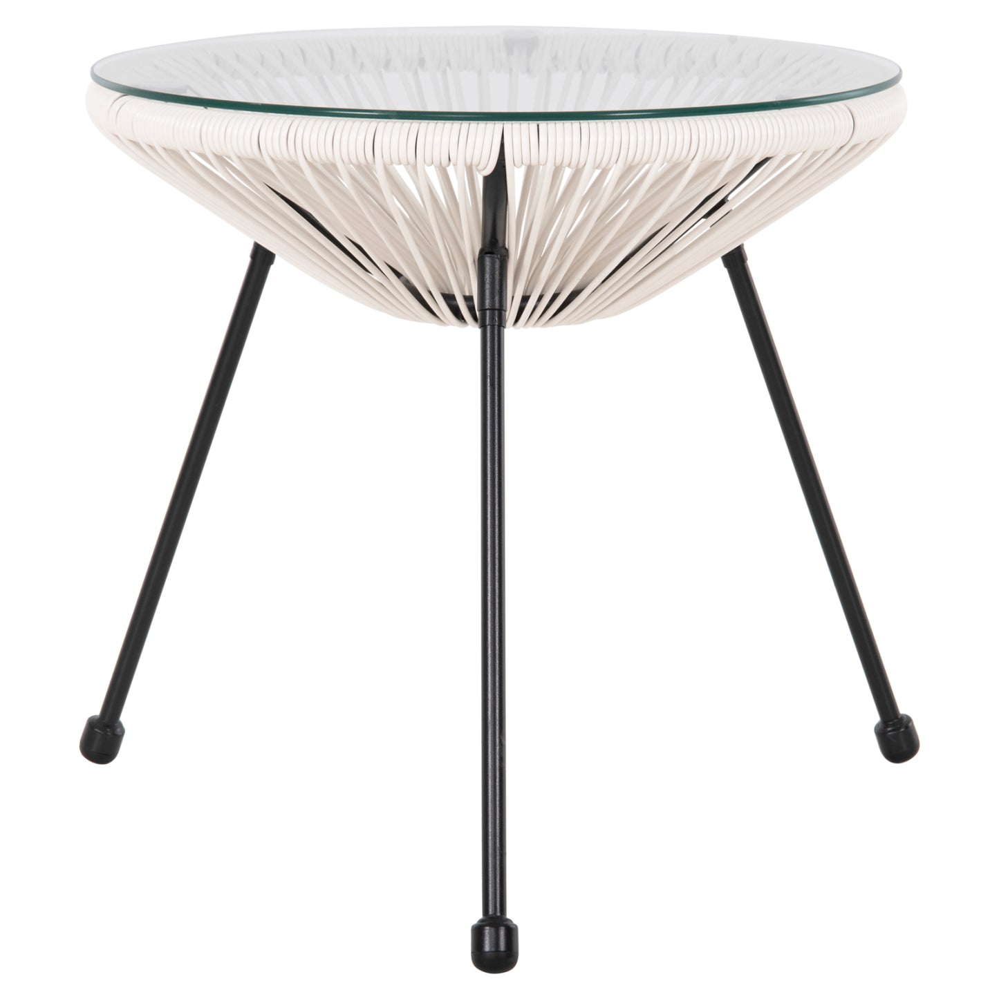 OUTDOOR LOUNGE SET 3PCS ACAPULCO HM11861.12 P.E.RATTAN WHITE-METAL IN BLACK