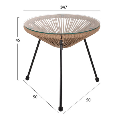 OUTDOOR LOUNGE SET 3PCS ACAPULCO HM21100 TWISTED WICKER-METAL