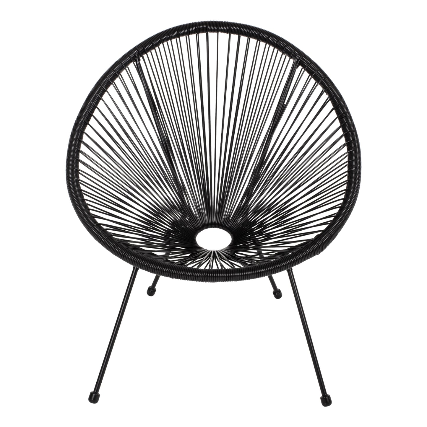 OUTDOOR LOUNGE SET 3PCS ACAPULCO HM21101 P.E.RATTAN-METAL IN BLACK