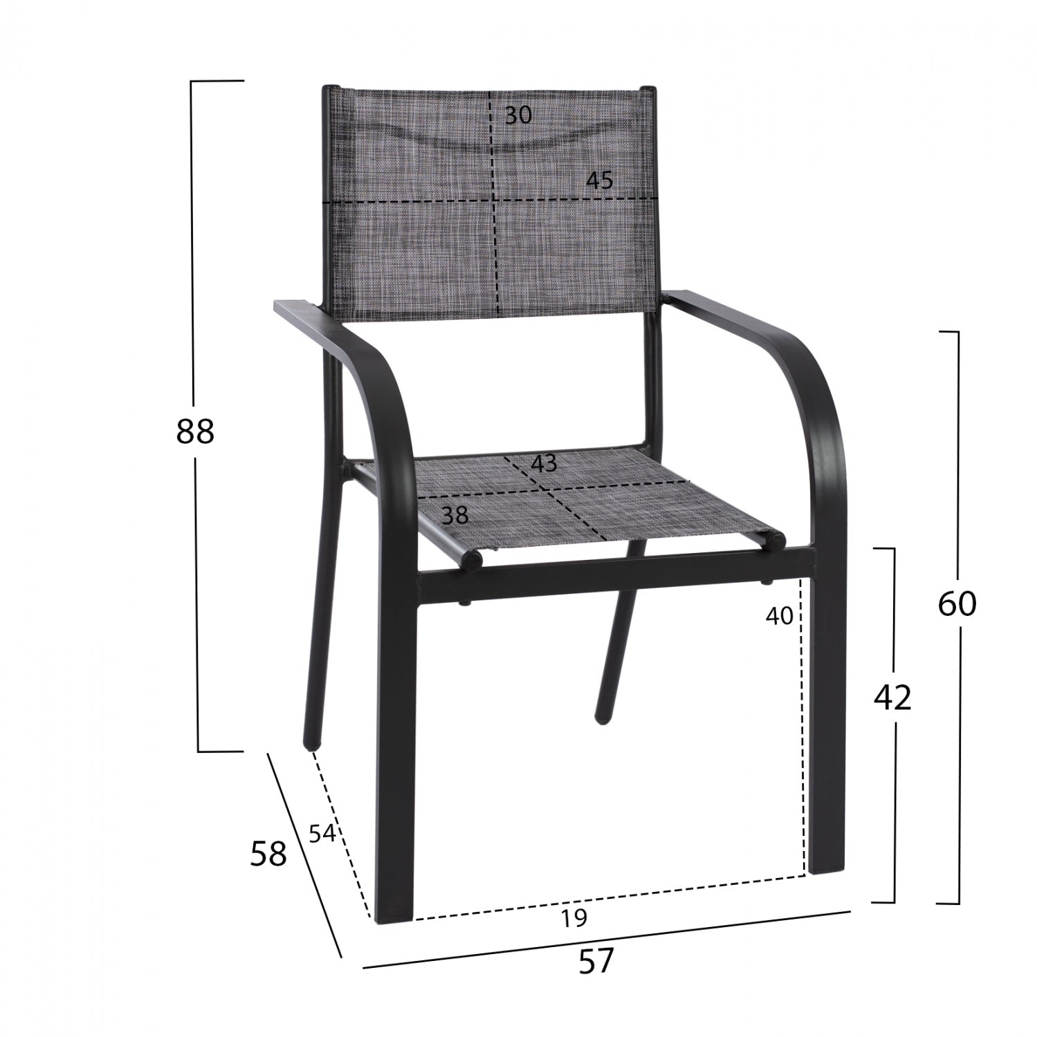 DINING SET WITH UMBRELLA 8 PCS GRAY TABLE 150X90 AND ARMCHAIR HM11533.02