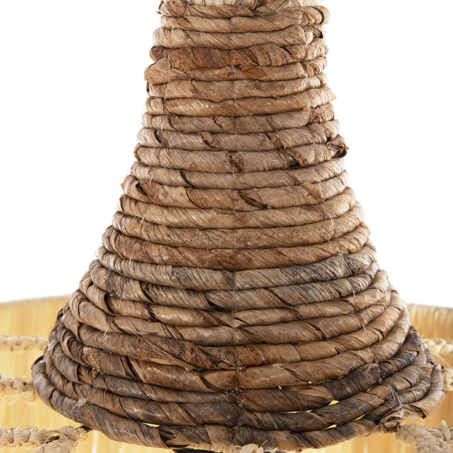 CEILING PENDANT LUMINAIRE SET HM11921 ROPE AND DRIED PALM LEAF FIBERS Φ41Χ155H cm.