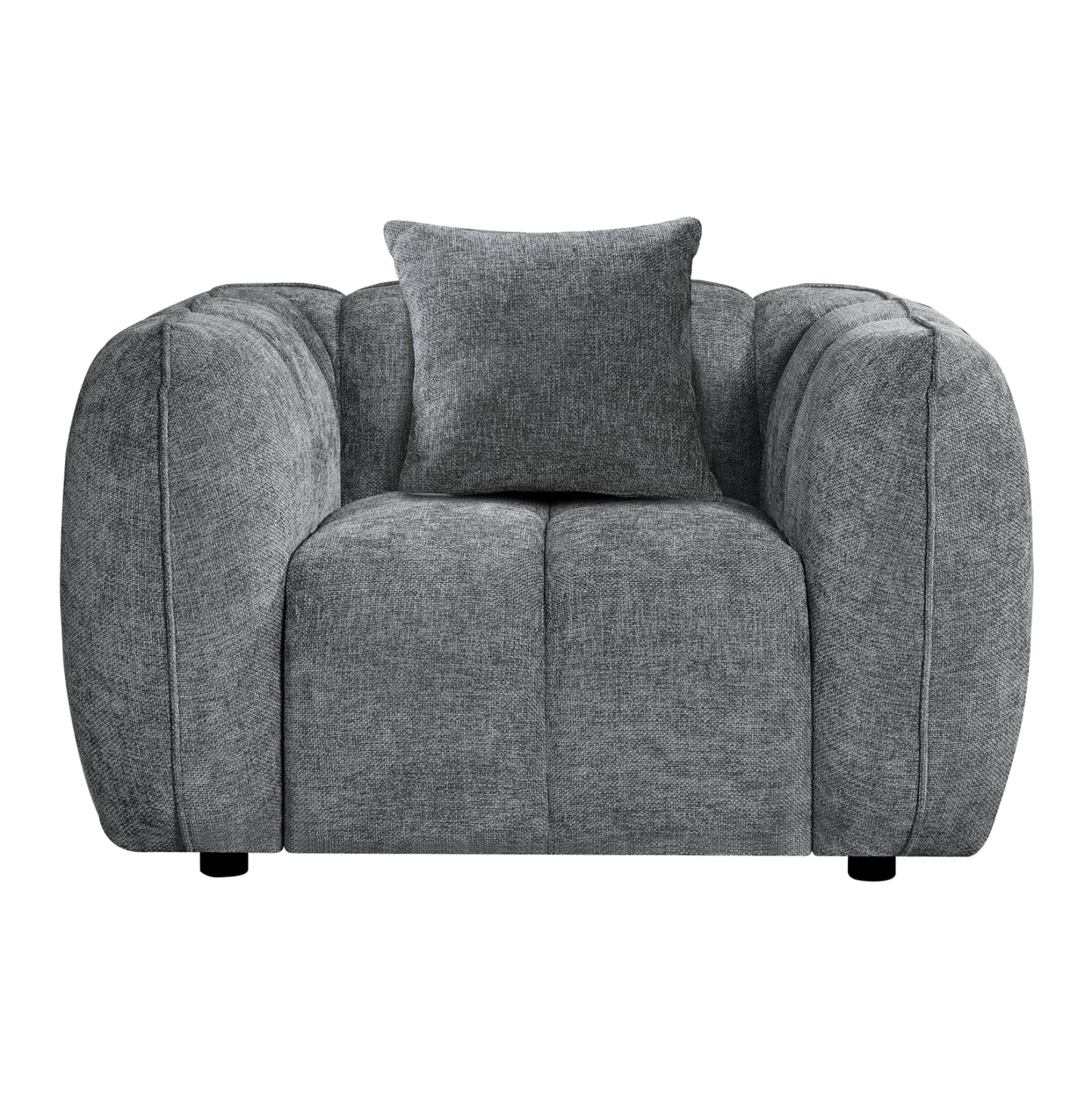 SET CORNER SOFA (LEFT)-ARMCHAIR LOUNGE LYKKE HM10820.01L GREY FABRIC