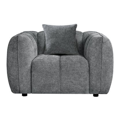 SET CORNER SOFA (LEFT)-ARMCHAIR LOUNGE LYKKE HM10820.01L GREY FABRIC