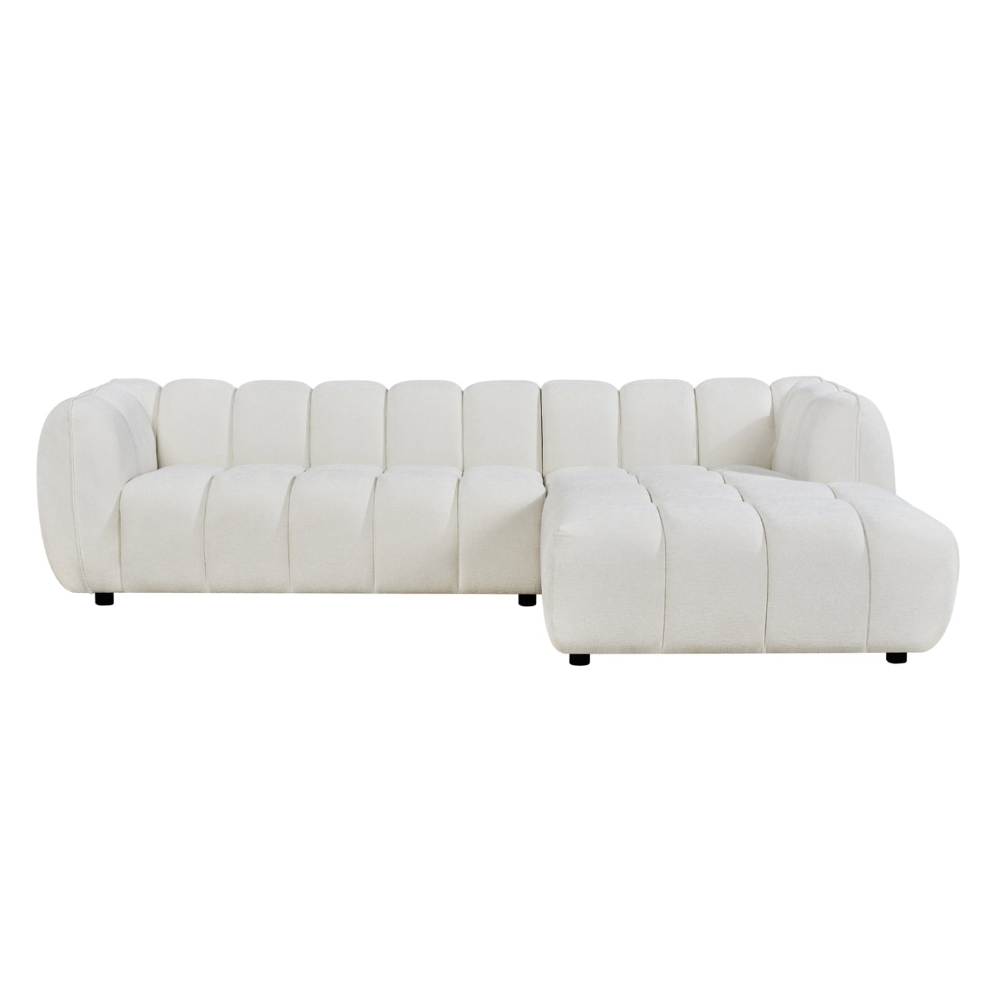 SET CORNER SOFA (RIGHT)-ARMCHAIR LOUNGE LYKKE HM10821.02R ECRU FABRIC