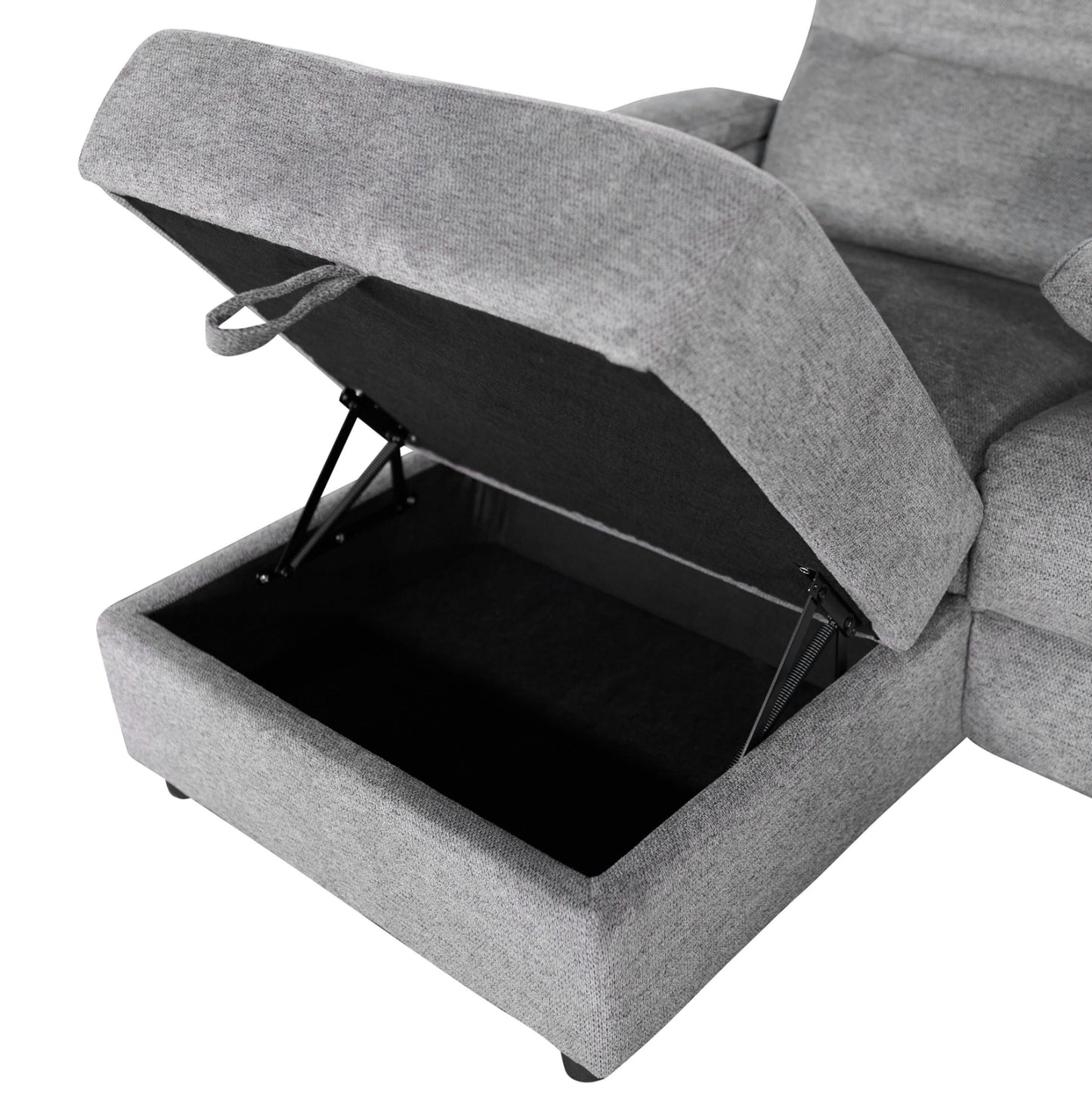 SET SOFA-RELAX ARMCHAIR SYNTHIA HM10735.03 GREY FABRIC--ELECTRIC RECLINE [L]