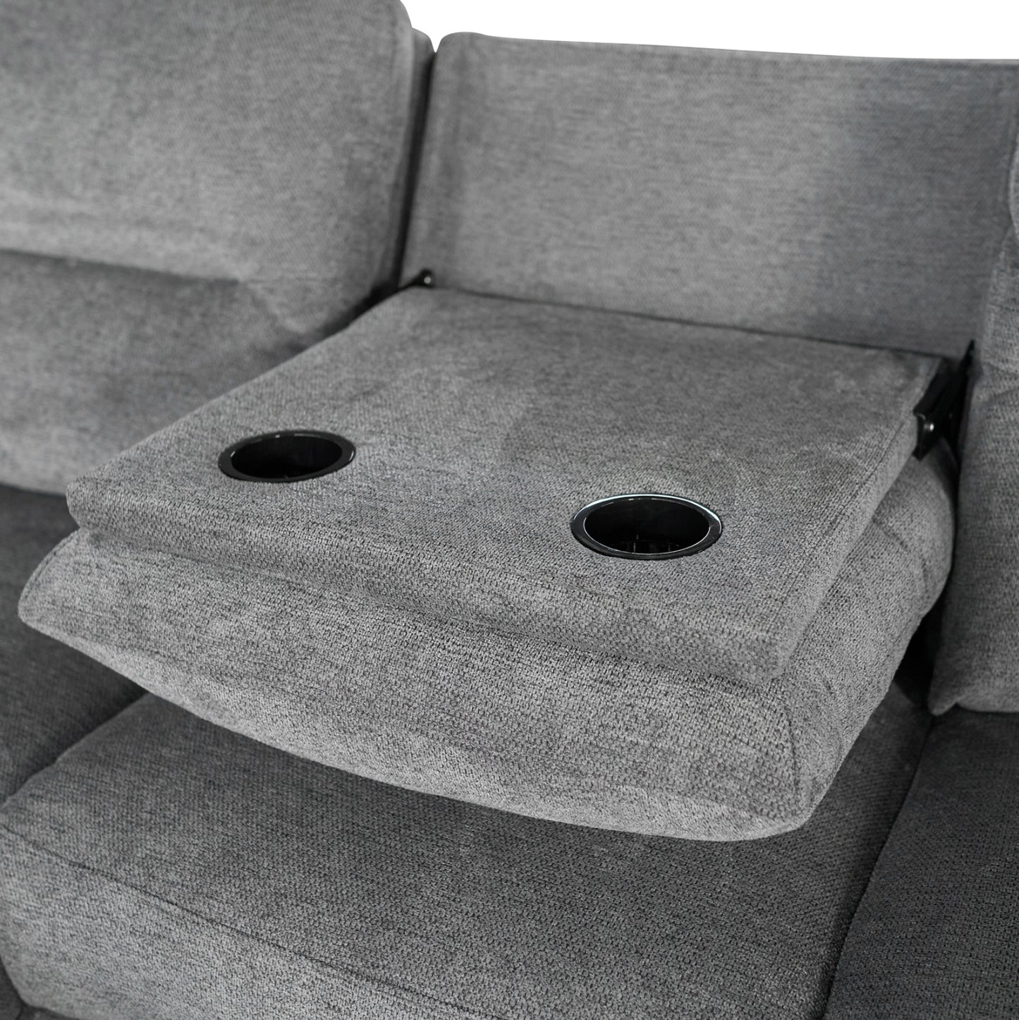 SET SOFA-RELAX ARMCHAIR SYNTHIA HM10735.03 GREY FABRIC--ELECTRIC RECLINE [L]