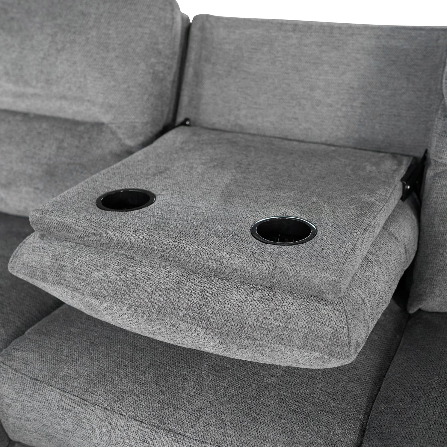 SET SOFA-RELAX ARMCHAIR SYNTHIA HM10735.03 GREY FABRIC--ELECTRIC RECLINE [L]