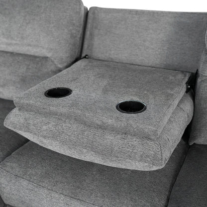 SET SOFA-RELAX ARMCHAIR SYNTHIA HM10735.03 GREY FABRIC--ELECTRIC RECLINE [L]