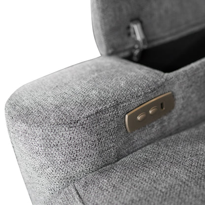 SET SOFA-RELAX ARMCHAIR SYNTHIA HM10735.03 GREY FABRIC--ELECTRIC RECLINE [L]