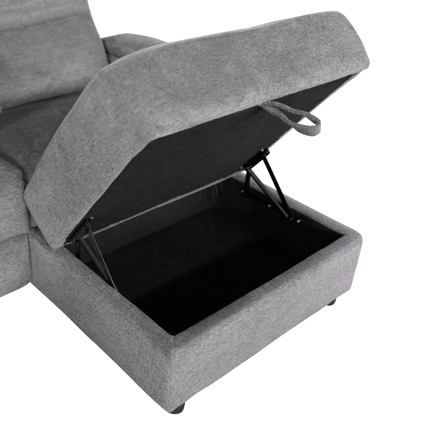 SET SOFA-RELAX ARMCHAIR SYNTHIA HM10736.03 GREY FABRIC--ELECTRIC RECLINE [R]