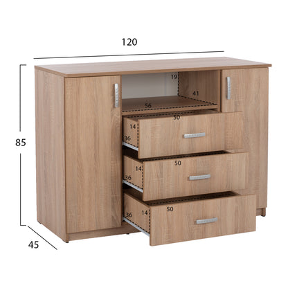 BEDROOM FURNITURE SET 5PCS ADLER HM11758 MELAMINE IN SONAMA OAK-FOR MATTRESS 160x200cm