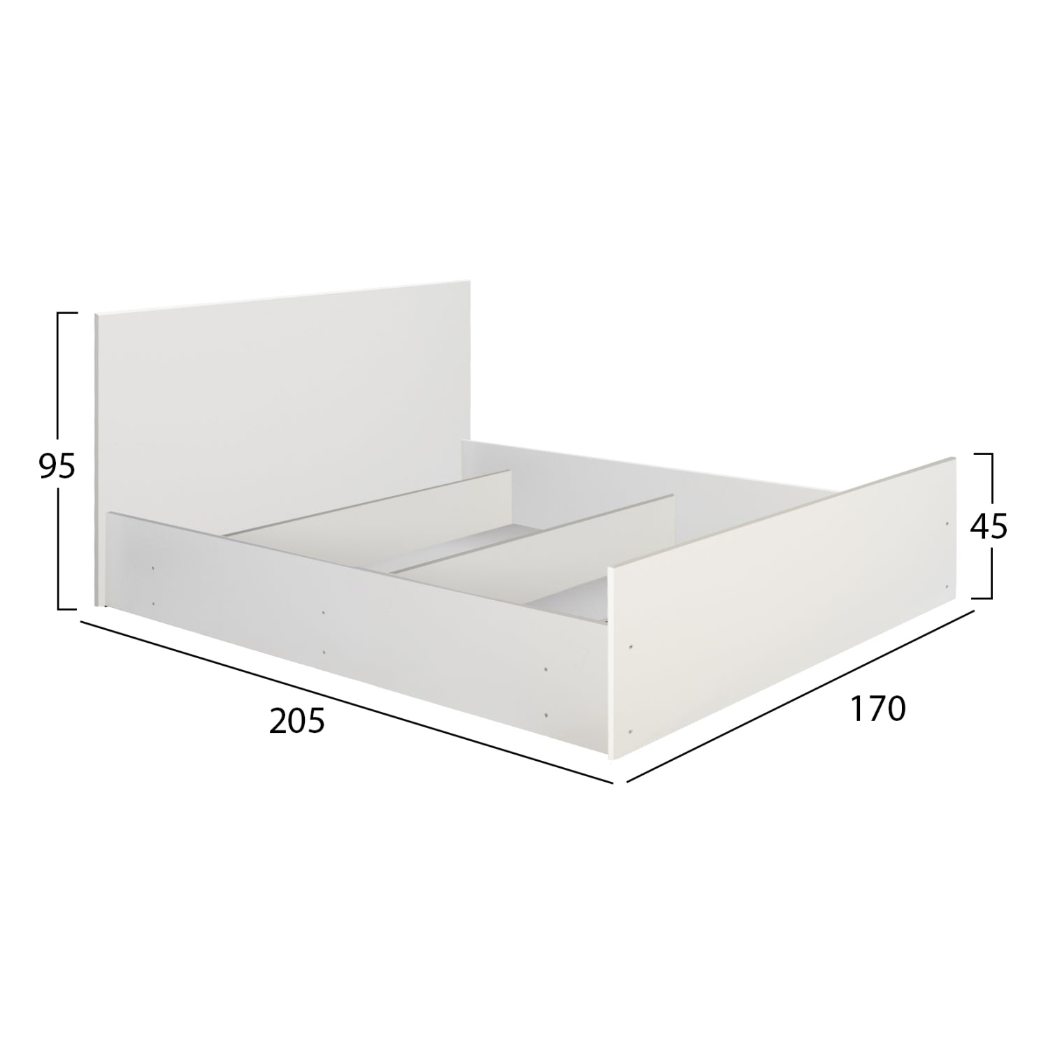 BEDROOM FURNITURE SET 6PCS ADLER HM11759.03 MELAMINE IN WHITE-FOR MATTRESS 160x200cm