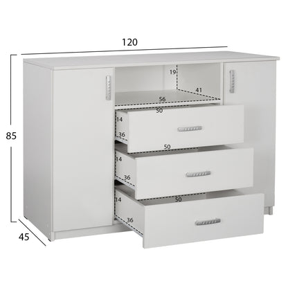 BEDROOM FURNITURE SET 6PCS ADLER HM11759.03 MELAMINE IN WHITE-FOR MATTRESS 160x200cm