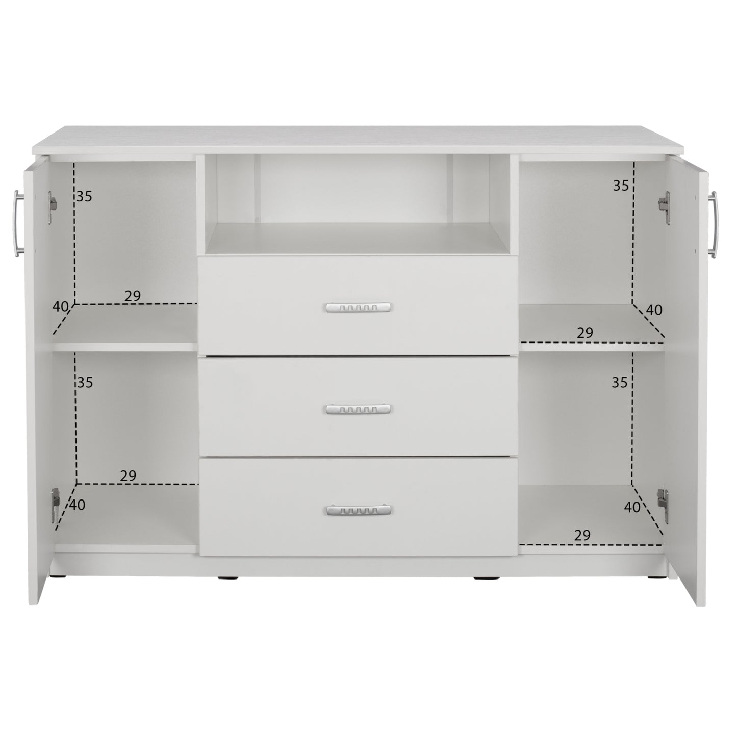 BEDROOM FURNITURE SET 6PCS ADLER HM11759.03 MELAMINE IN WHITE-FOR MATTRESS 160x200cm