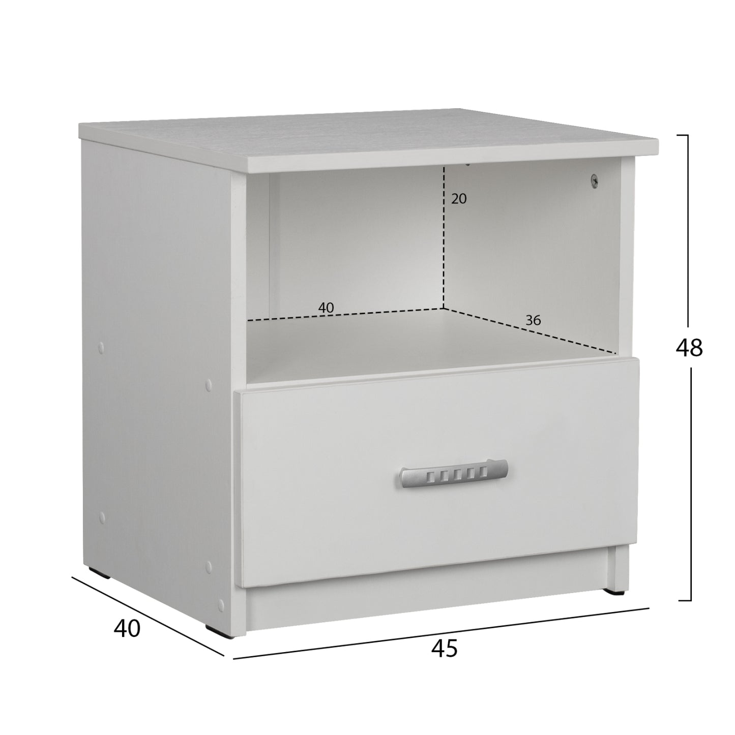 BEDROOM FURNITURE SET 6PCS ADLER HM11759.03 MELAMINE IN WHITE-FOR MATTRESS 160x200cm