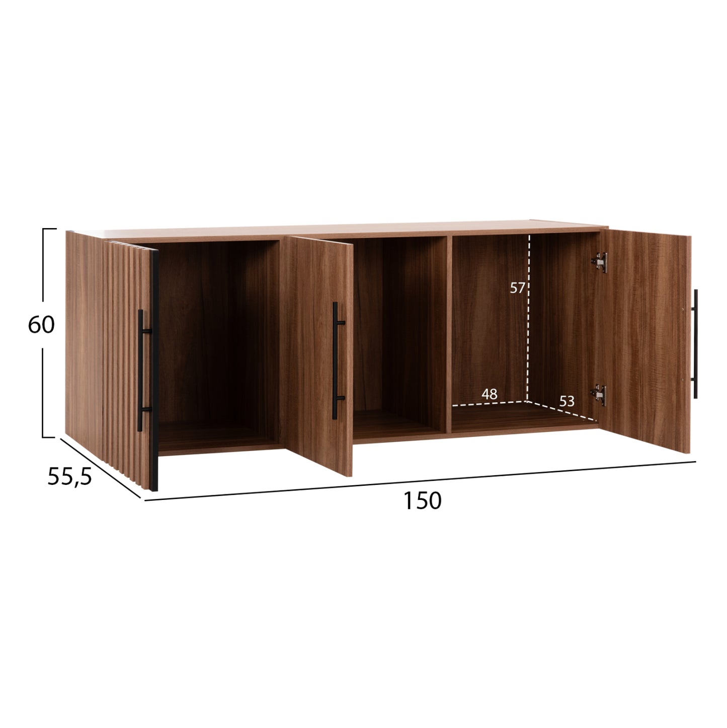 BEDROOM MELAMINE FURNITURE SET 6PCS HARRY HM11213 WITH MATTRESS 160x200cm