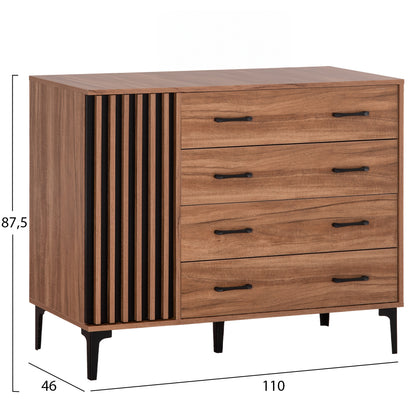 BEDROOM MELAMINE FURNITURE SET 6PCS HARRY HM11213 WITH MATTRESS 160x200cm