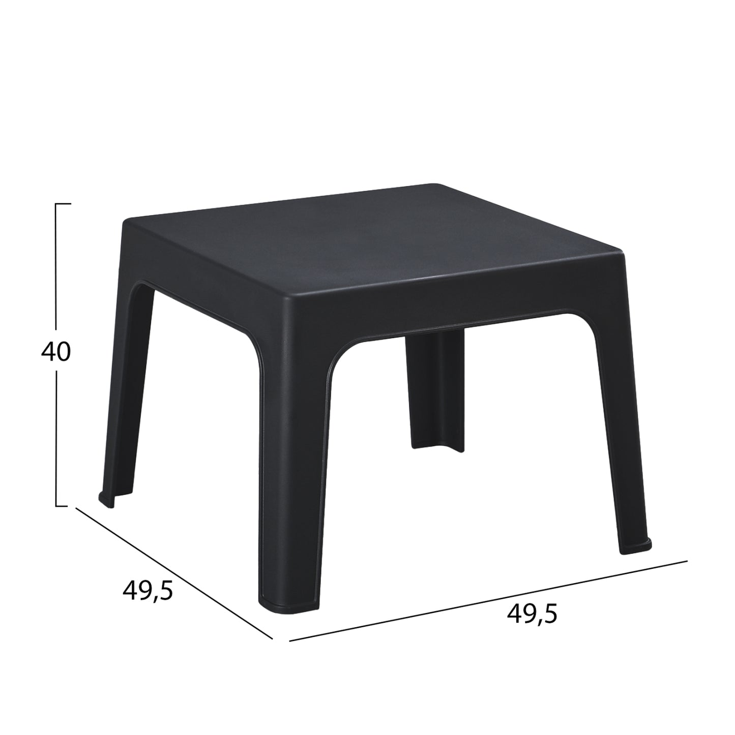 LOUNGE SET 3PCS SLEEK HM21274.02 BLACK POLYPROPYLENE