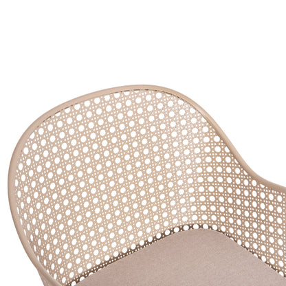 OUTDOOR LOUNGE SET 3PCS OREGO HM21107.03 ALUMINUM & METAL IN CAPPUCCINO COLOR
