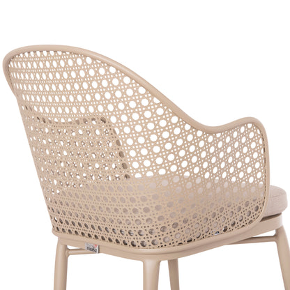 OUTDOOR LOUNGE SET 3PCS OREGO HM21107.03 ALUMINUM & METAL IN CAPPUCCINO COLOR