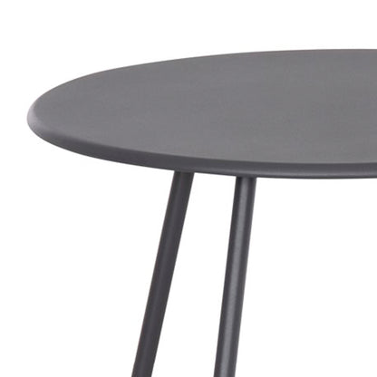 OUTDOOR LOUNGE SET 3PCS PONY HM21193 METAL COFFEE TABLE IN GREY--WICKER RATTAN IN BLACK & WHITE