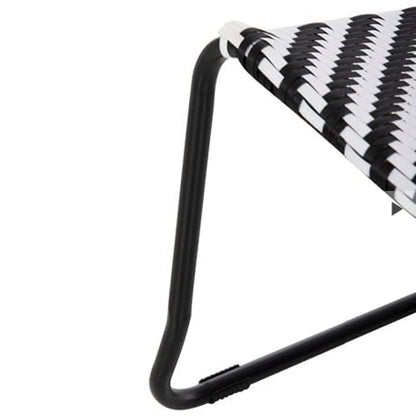 OUTDOOR LOUNGE SET 3PCS PONY HM21193 METAL COFFEE TABLE IN GREY--WICKER RATTAN IN BLACK & WHITE