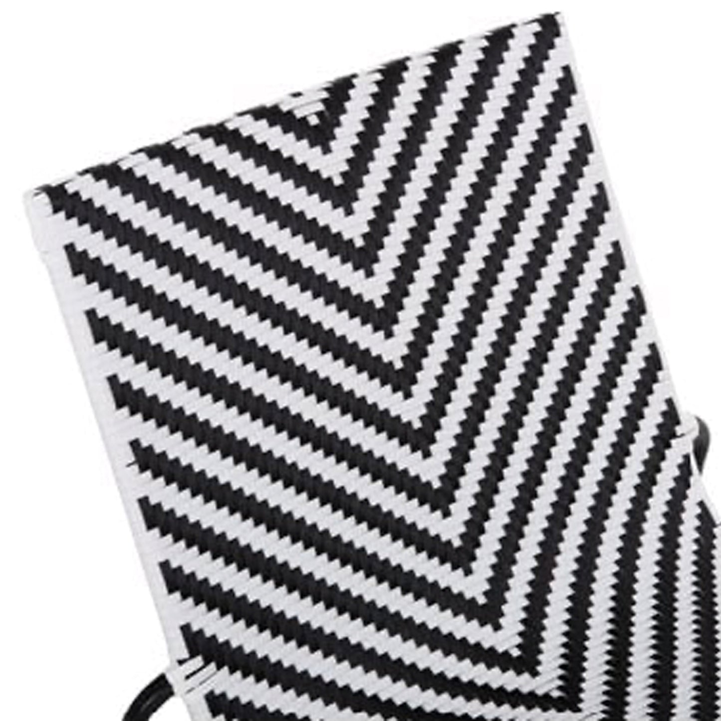 OUTDOOR LOUNGE SET 3PCS PONY HM21194 METAL COFFEE TABLE IN WHITE--WICKER RATTAN IN BLACK & WHITE