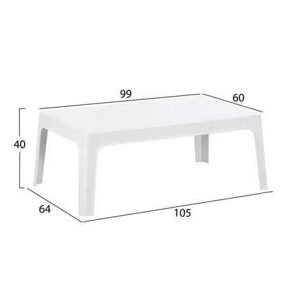 LOUNGE SET 4PCS SLEEK HM21275.01 POLYPROPYLENE IN WHITE