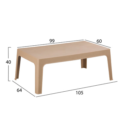 LOUNGE SET 4PCS SLEEK HM21275.03 POLYPROPYLENE IN CAPPUCCINO