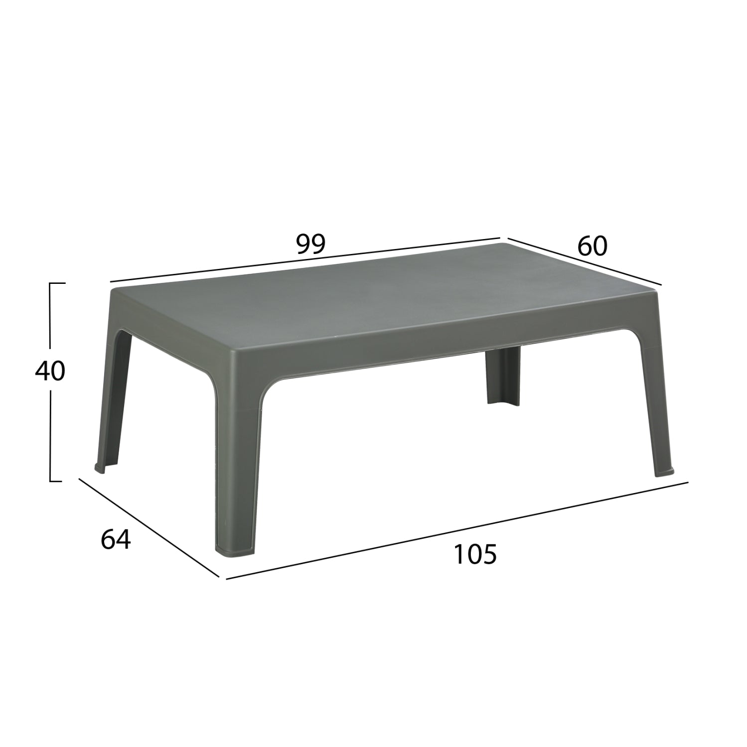 LOUNGE SET 4PCS SLEEK HM21275.05 POLYPROPYLENE IN DARK OLIVE GREEN