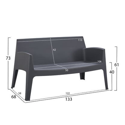 LOUNGE SET 4PCS SLEEK HM21275.10 POLYPROPYLENE IN GREY