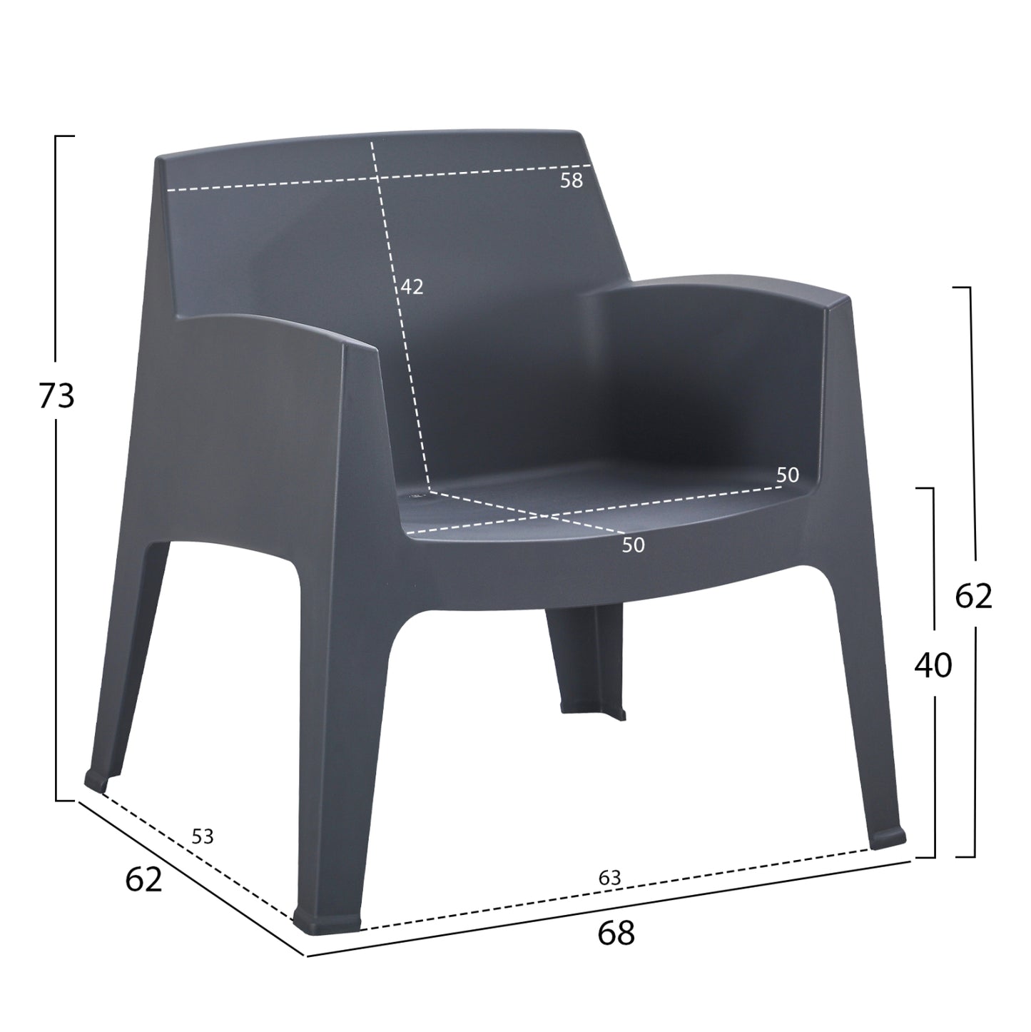 LOUNGE SET 4PCS SLEEK HM21275.10 POLYPROPYLENE IN GREY