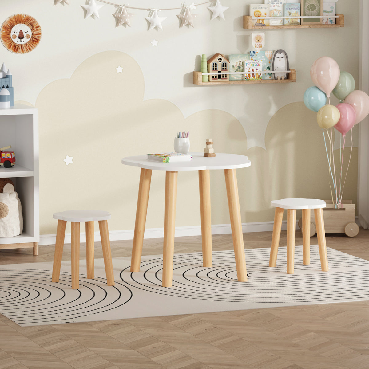 ΣΕΤ ΠΑΙΔΙΚΟ ΤΡΑΠΕΖΙ & 2 ΣΚΑΜΠΟ SNOOPY HM18398.03 MDF & ΣΗΜΥΔΑ-ΛΕΥΚΟ/ΦΥΣΙΚΟ Φ60x50Υεκ