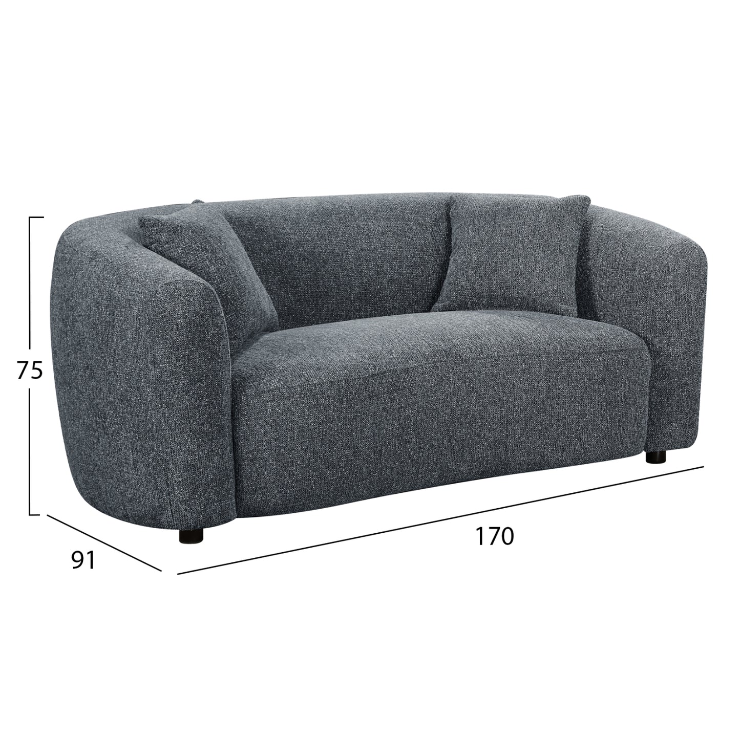 SOFA SET 2PCS NORD HM10811.01 GREY FABRIC