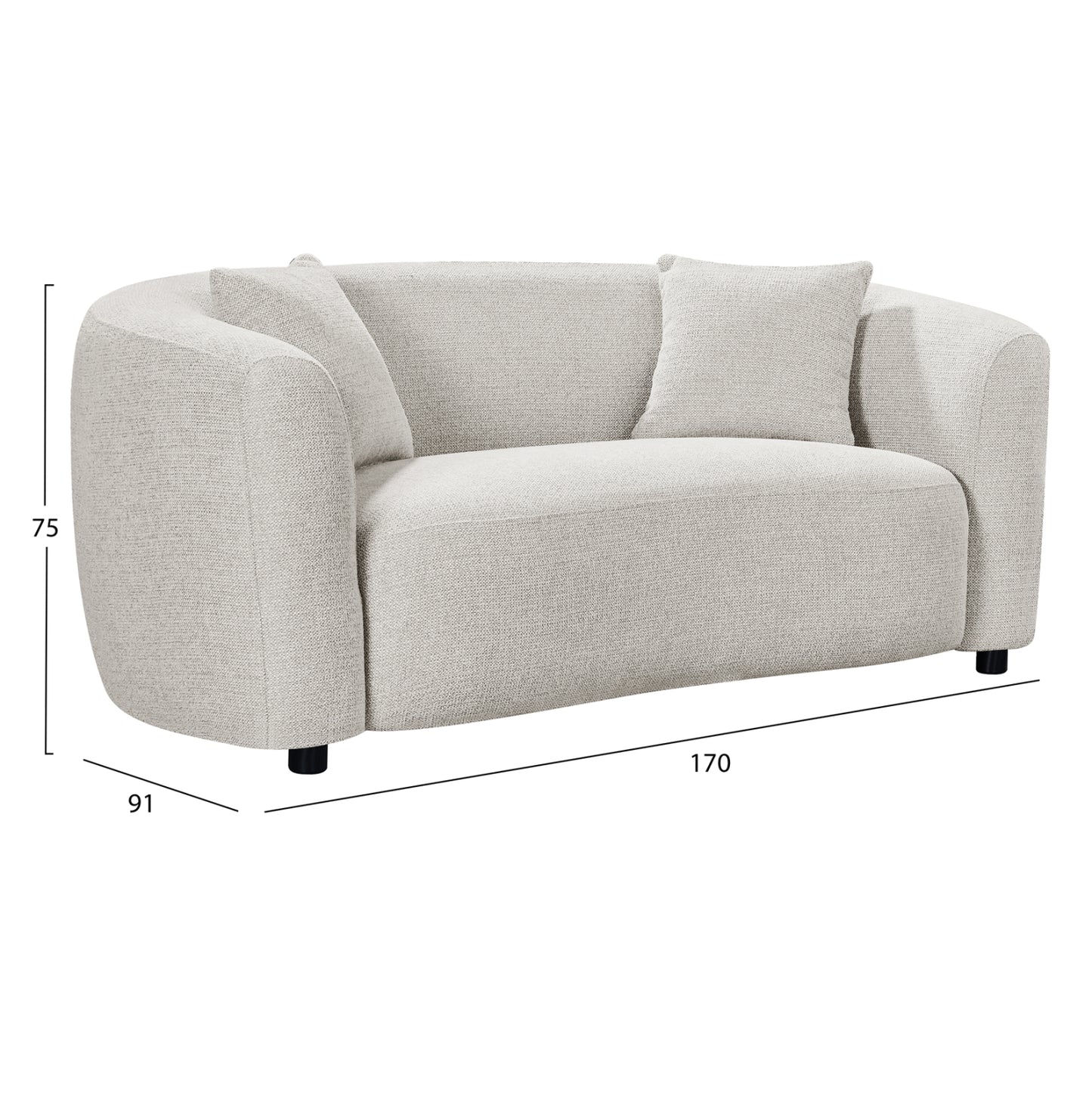 SOFA SET 2PCS NORD HM10811.02 LIGHT BEIGE FABRIC