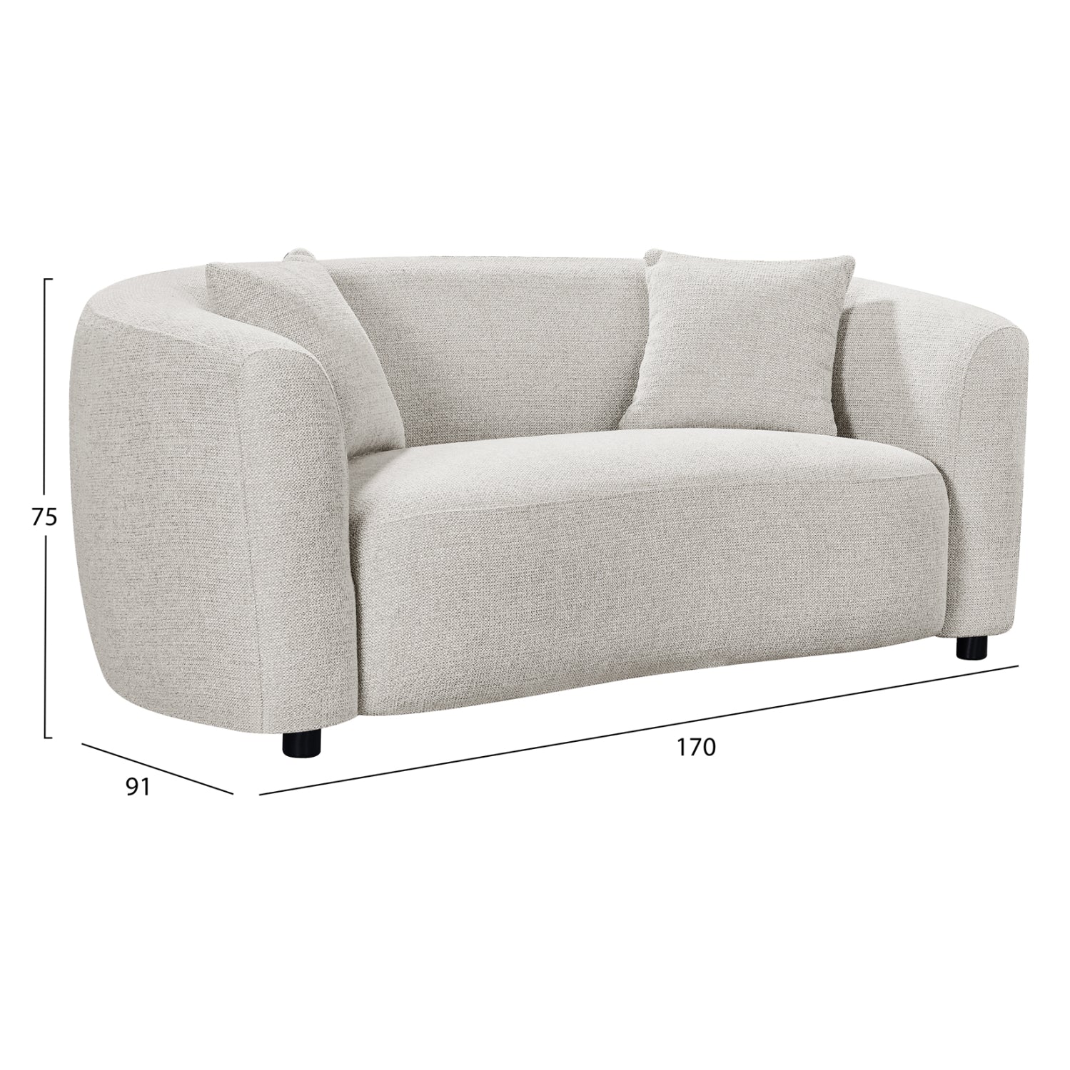 SOFA SET 2PCS NORD HM10811.02 LIGHT BEIGE FABRIC