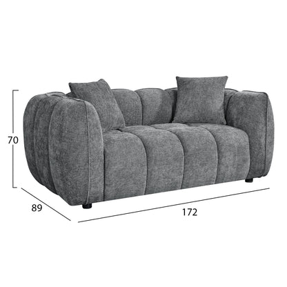 SOFA SET 2-SEATER & 3-SEATER LYKKE HM10812.01 GREY FABRIC