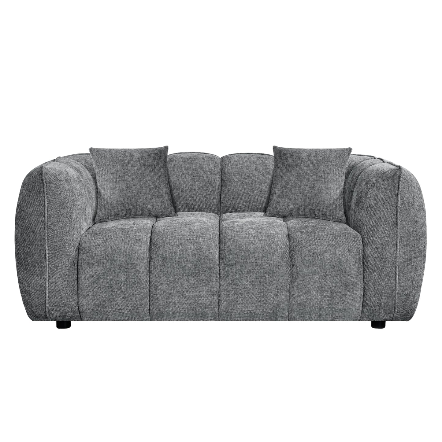 SOFA SET 2-SEATER & 3-SEATER LYKKE HM10812.01 GREY FABRIC