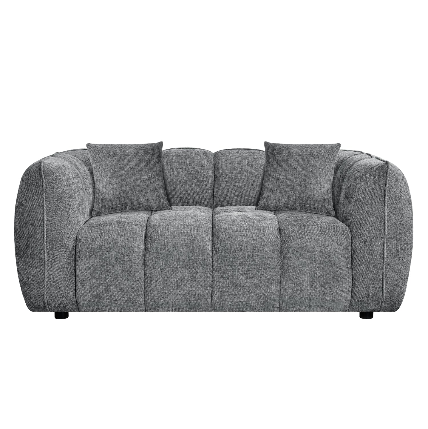SOFA SET 2-SEATER & 3-SEATER LYKKE HM10812.01 GREY FABRIC