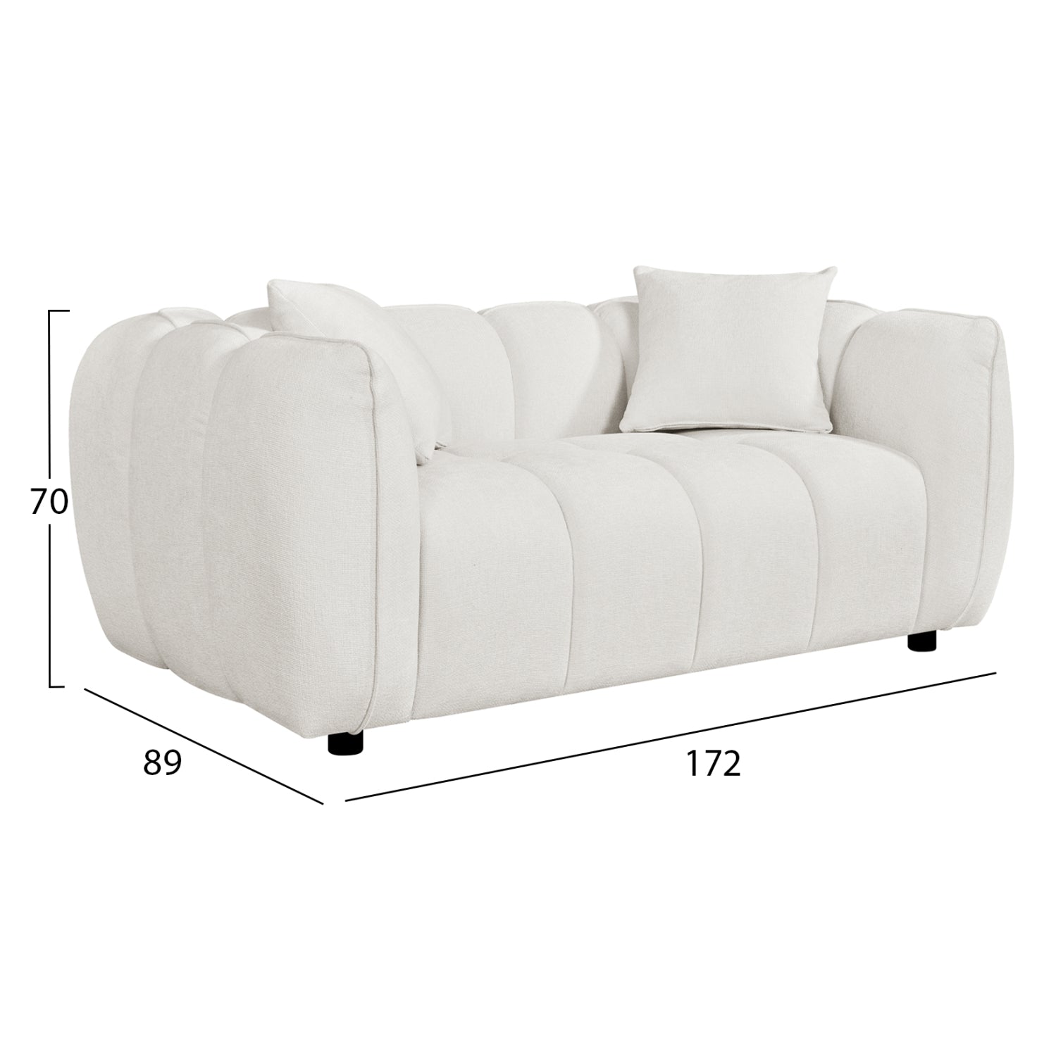 SOFA SET 2-SEATER & 3-SEATER LYKKE HM10812.02 ECRU FABRIC