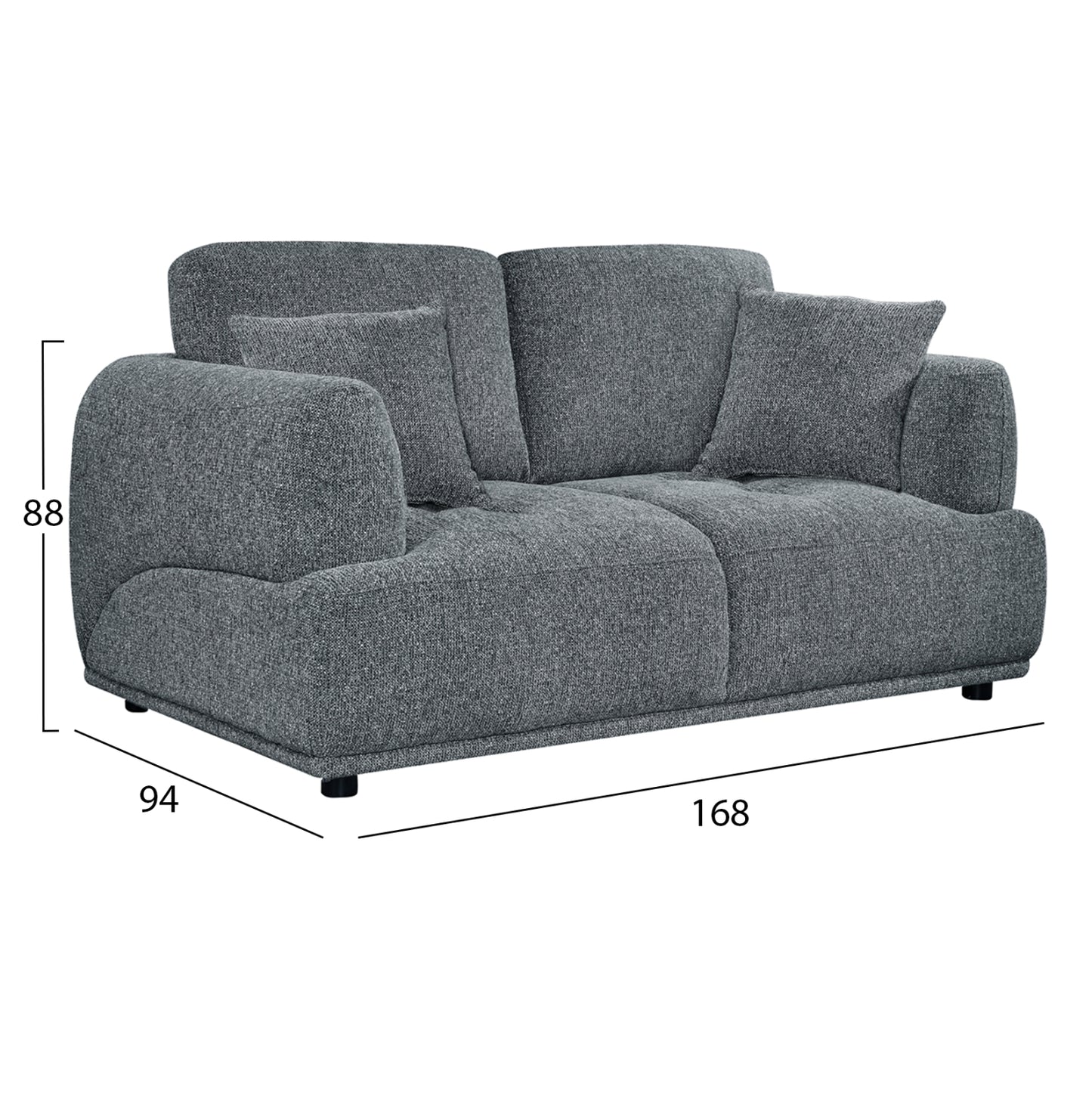 SOFA SET 2-SEATER & 3-SEATER STRUCTO ΗΜ10817.01 GREY FABRIC