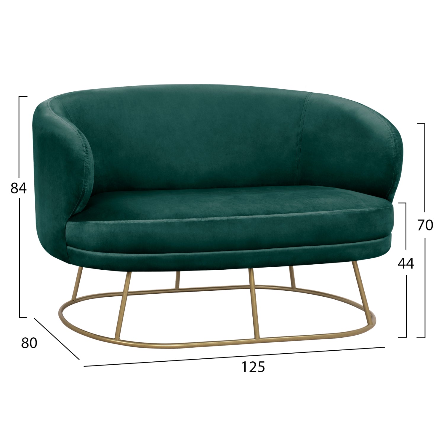 LIVING ROOM 3PCS SET ARIEN HM11051.03 CYPRESS GREEN VELVET-GOLD BASES