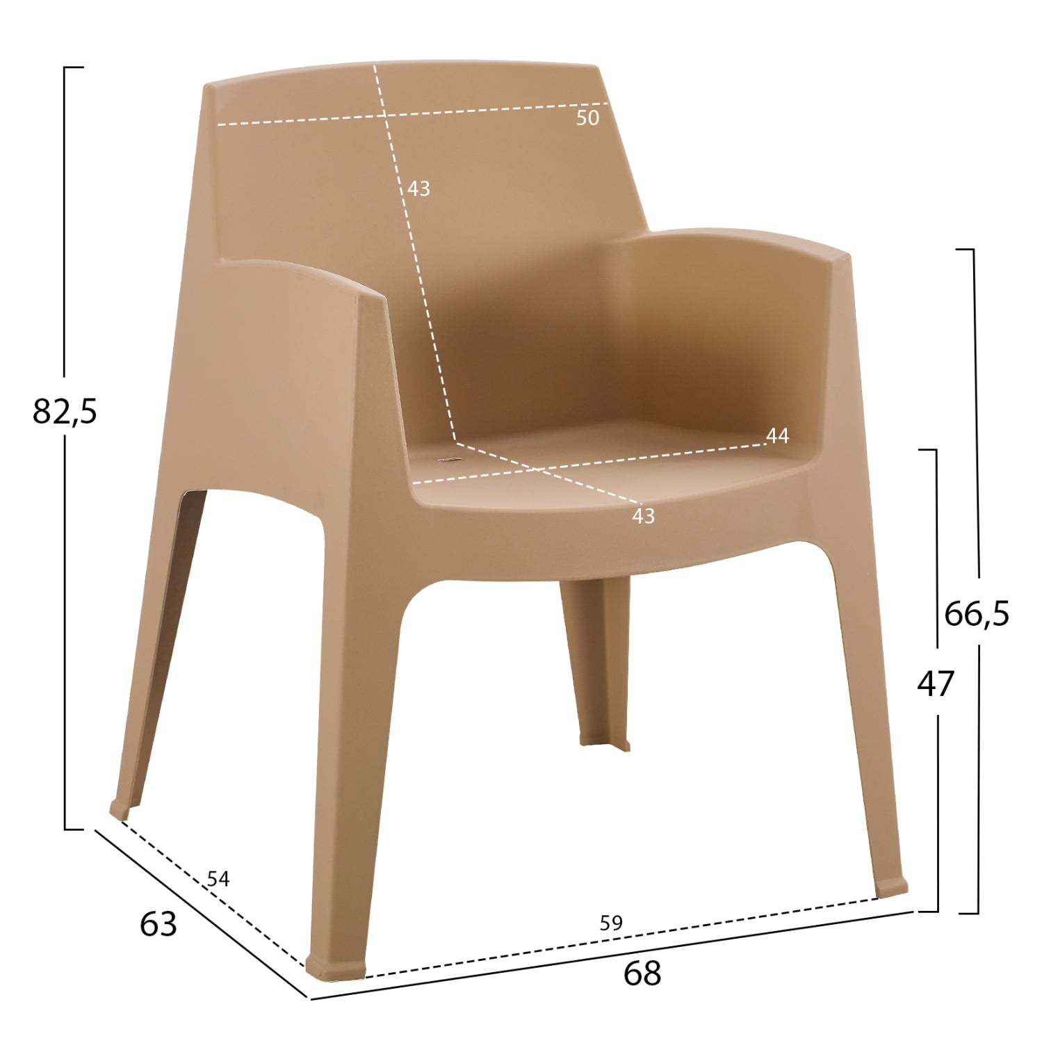 LOUNGE SET 4PCS SLEEK HM21268.03 CAPPUCCINO POLYPROPYLENE