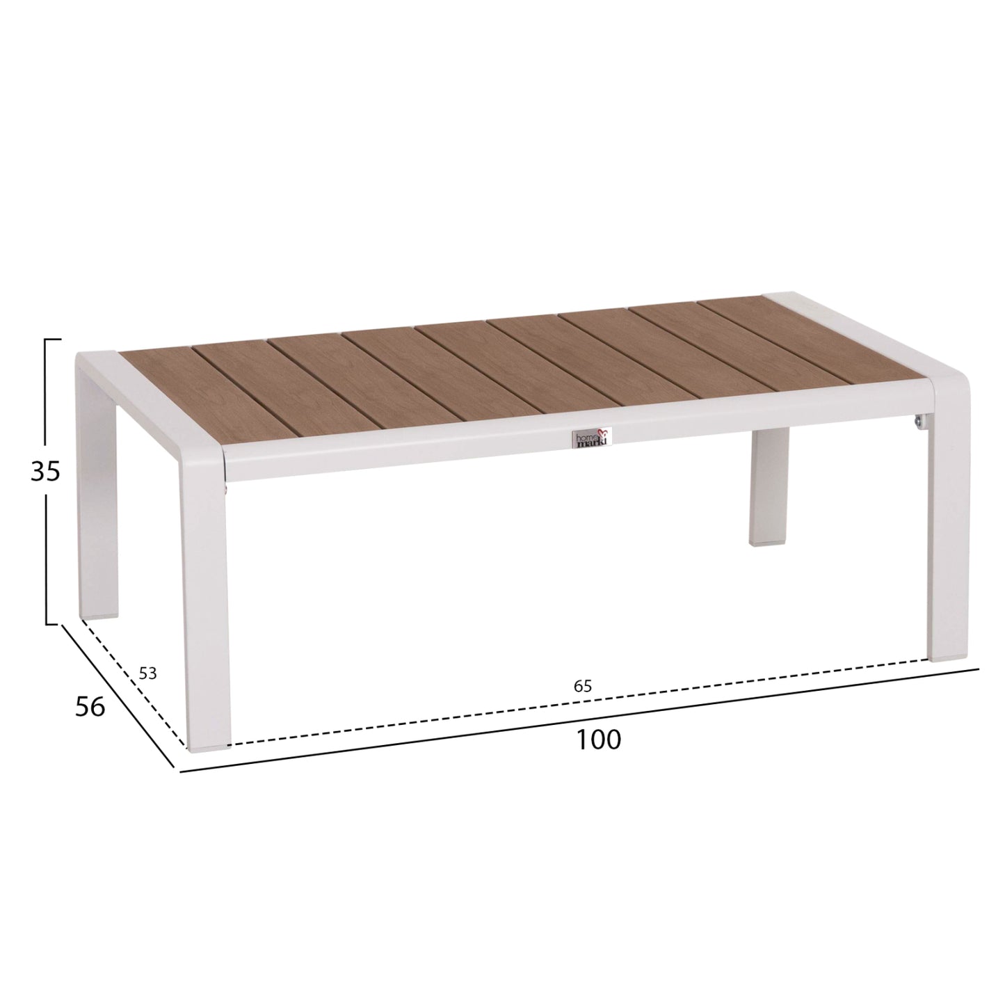 OUTDOOR LOUNGE SET 4PCS SAFIN HM6278.01 ALUMINUM IN WHITE--POLYWOOD--OLEFIN FABRIC IN BEIGE