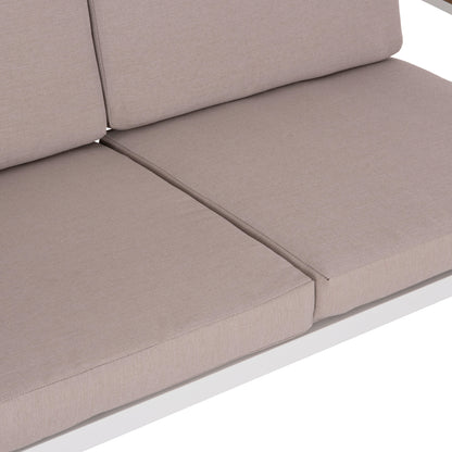 OUTDOOR LOUNGE SET 4PCS SAFIN HM6278.01 ALUMINUM IN WHITE--POLYWOOD--OLEFIN FABRIC IN BEIGE