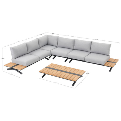 ΣΕΤ ΣΑΛΟΝΙ ΕΞ.ΧΩΡΟΥ 5ΤΜΧ MEILANI HM6190 ΑΛΟΥΜΙΝΙΟ-ΞΥΛΟ ΕΥΚΑΛΥΠΤΟΥ-ΣΧΟΙΝΙ