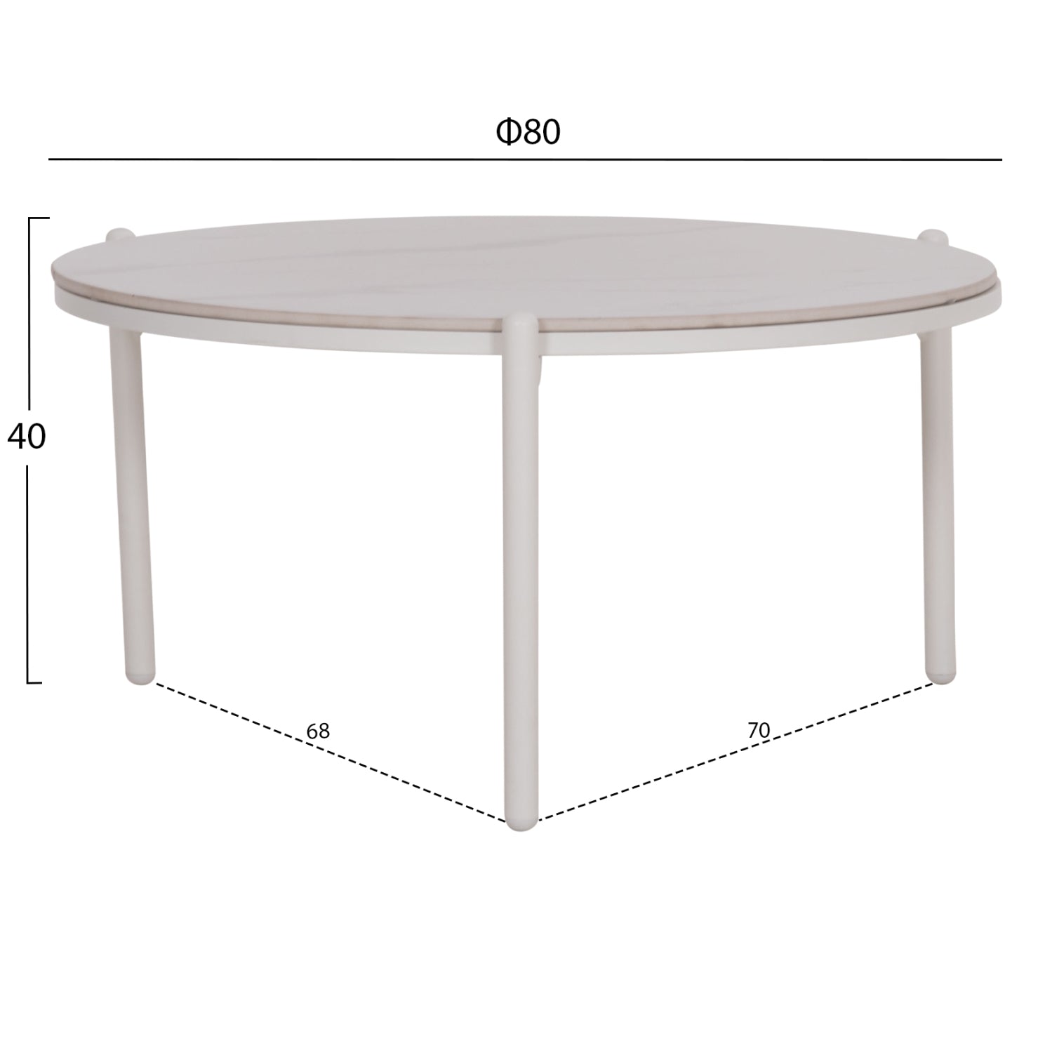 OUTDOOR LOUNGE SET 5PCS MEMFIS HM6470.03 ALUMINUM-ROPE-CERAMIC TOP--WHITE