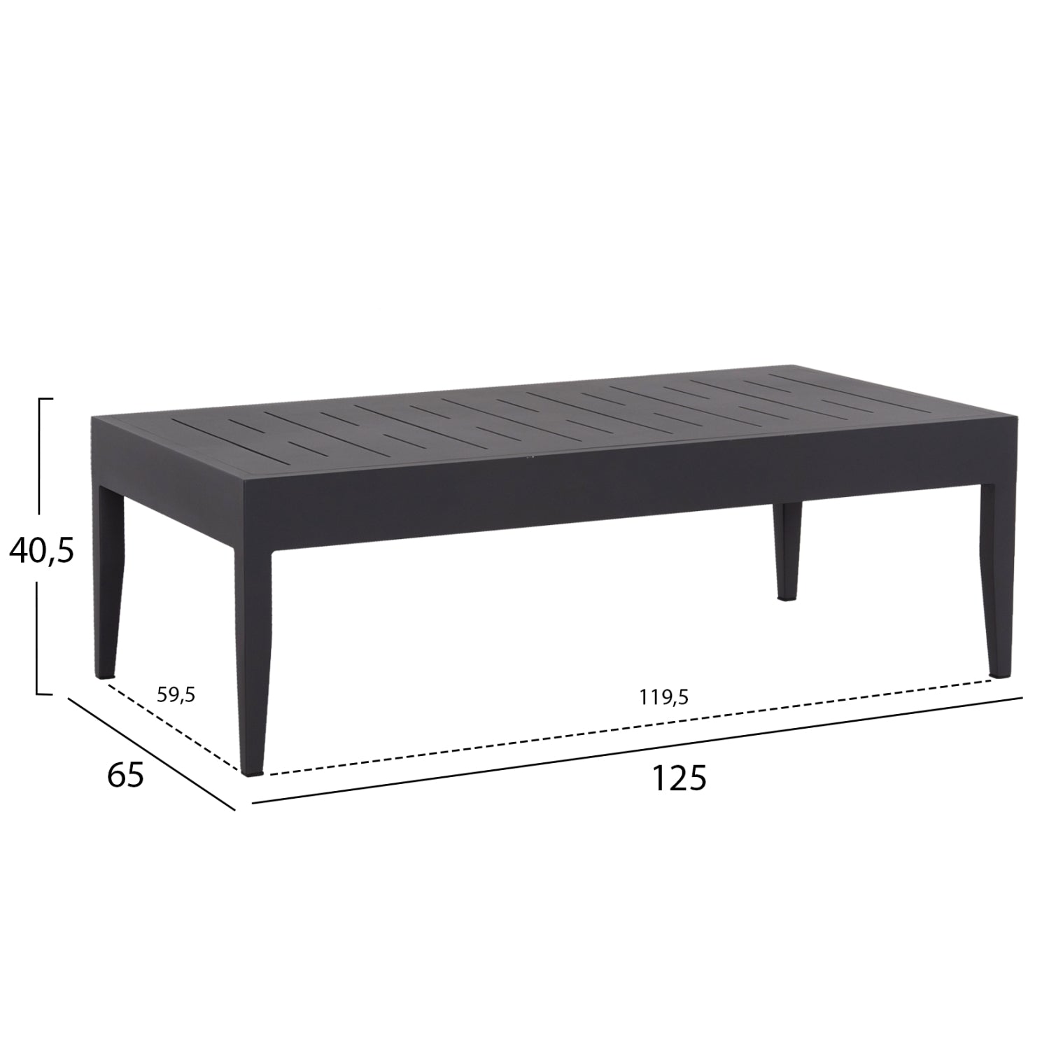 OUTDOOR LOUNGE SET 4PCS LARRY HM6188.01 DARK GREY ALUMINUM-P.E. FABRIC